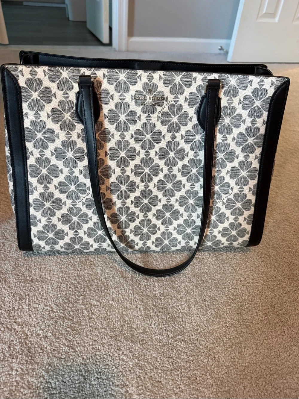 kate spade Black and White Floral Canvas Tote